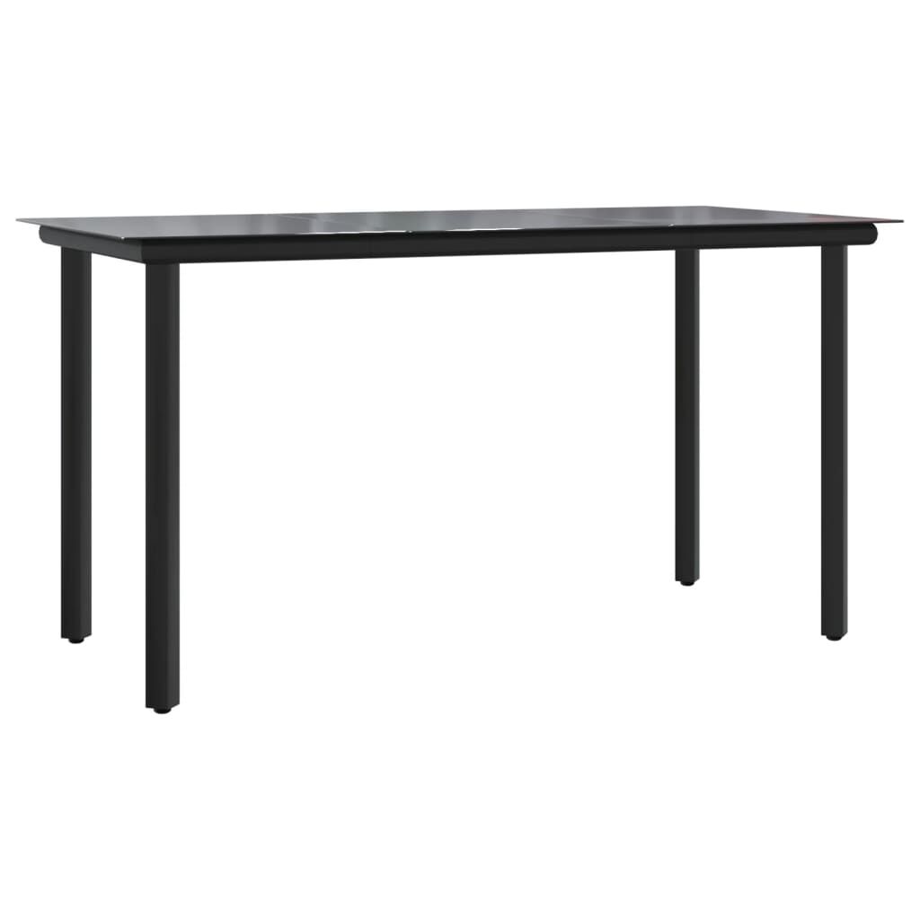 9 Piece Garden Dining Set Black Steel and Textilene Price