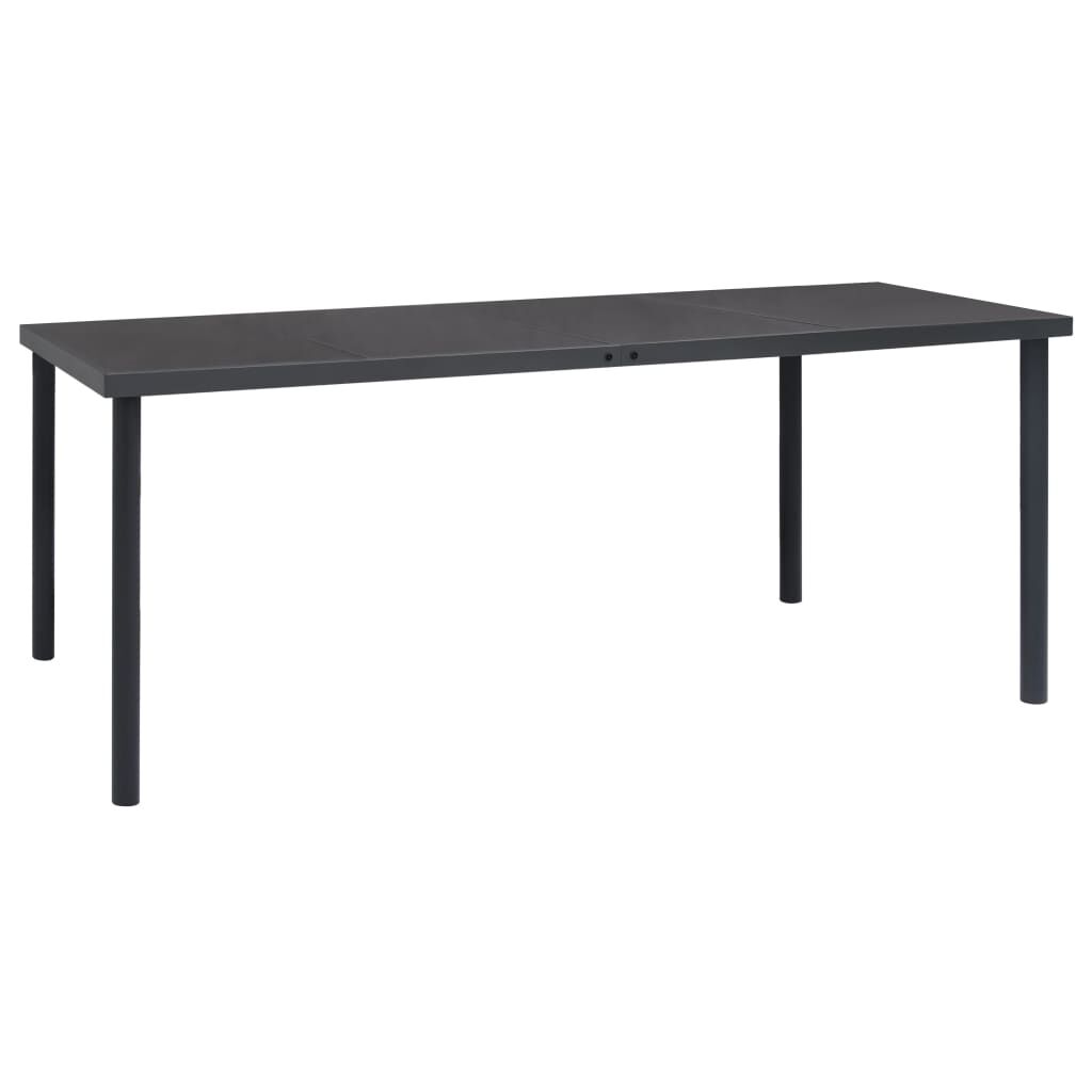 9 Piece Garden Dining Set Black Steel and Textilene Price