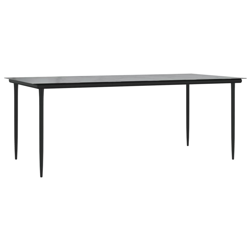 9 Piece Garden Dining Set Black Steel and Textilene Price