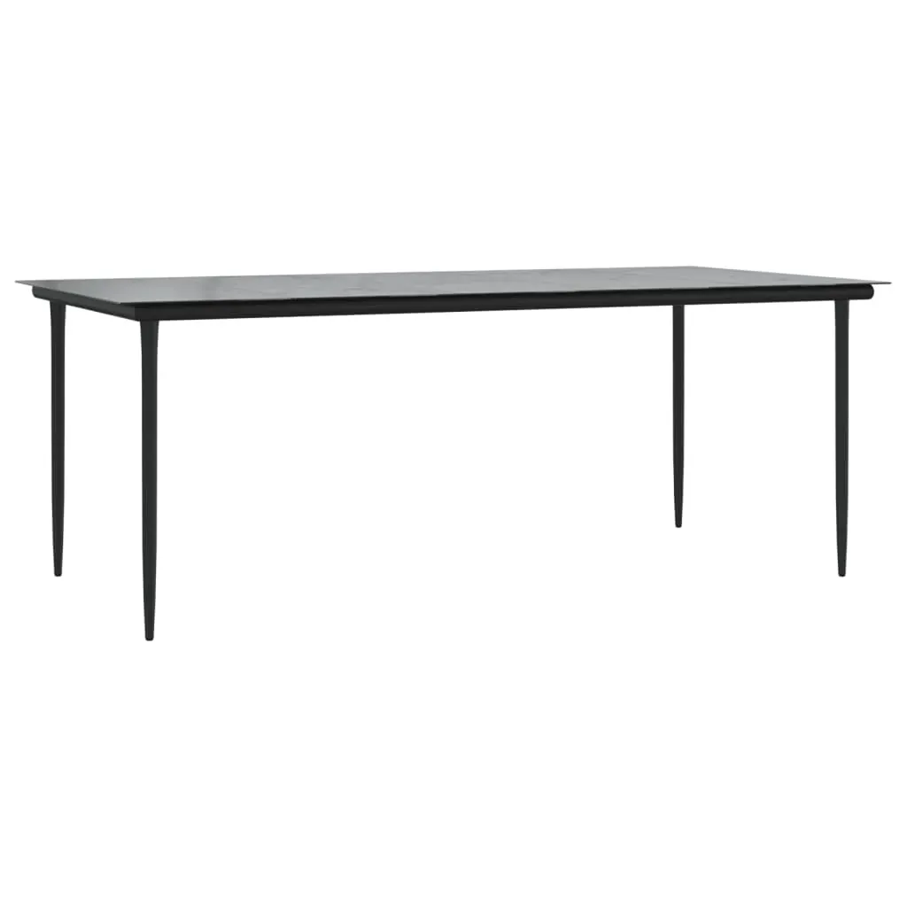 9 Piece Garden Dining Set Black Steel and Textilene Price