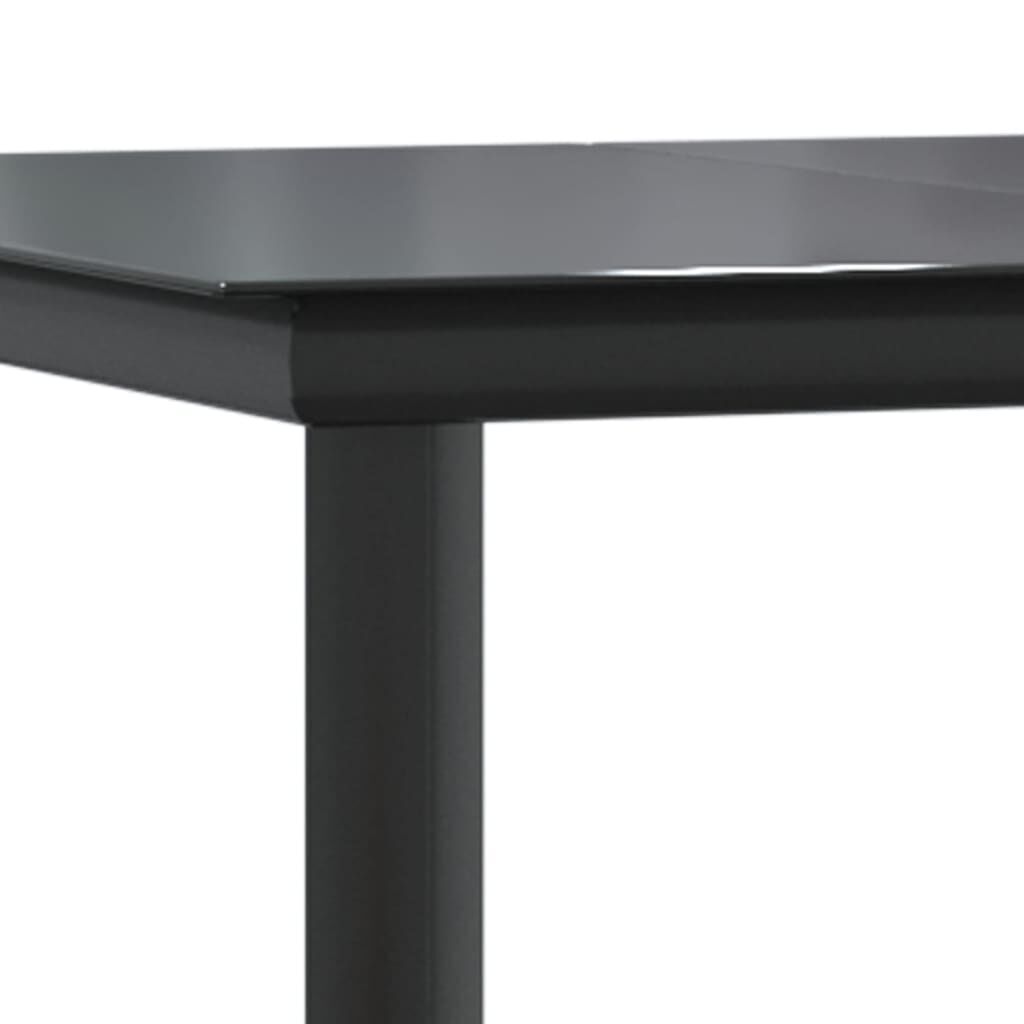 3 Piece Garden Dining Set Black Steel and Textilene Price
