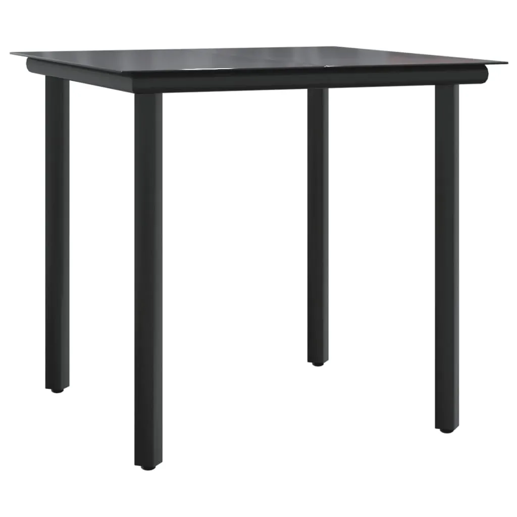 3 Piece Garden Dining Set Black Steel and Textilene Price