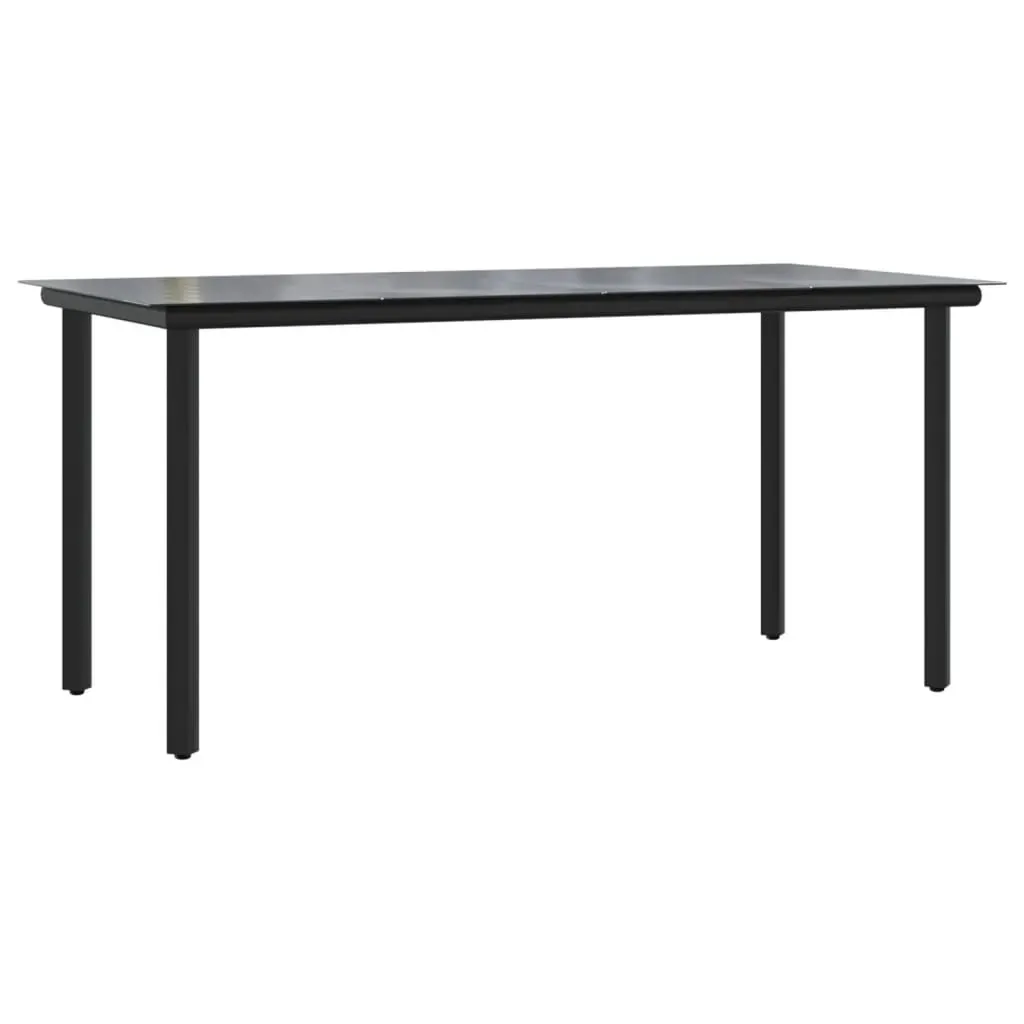 7 Piece Garden Dining Set Black Steel and Textilene Price
