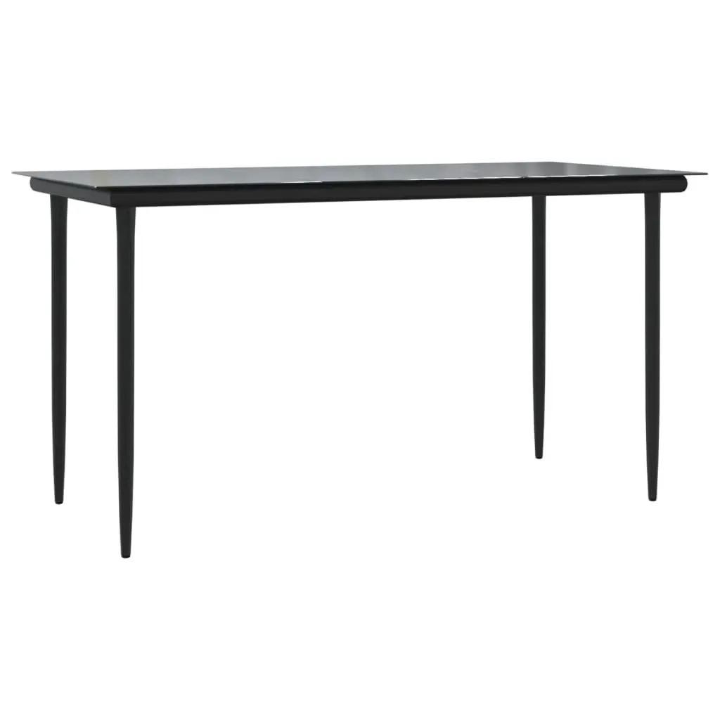 7 Piece Garden Dining Set Black Steel and Textilene Price