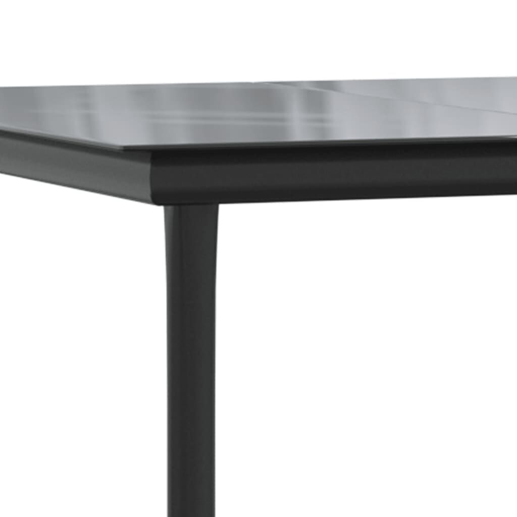 5 Piece Garden Dining Set Black Steel and Textilene Price