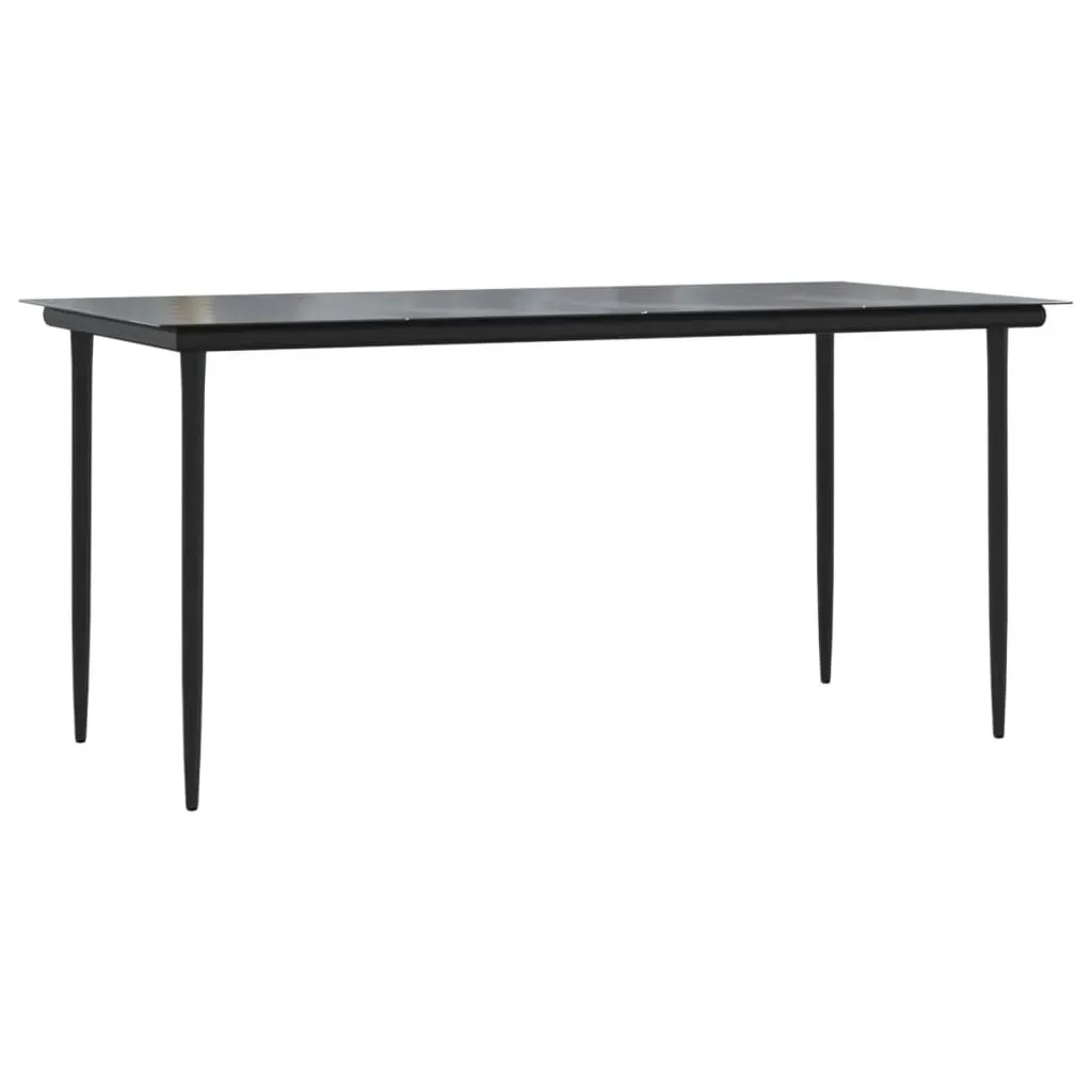 7 Piece Garden Dining Set Black Steel and Textilene Price