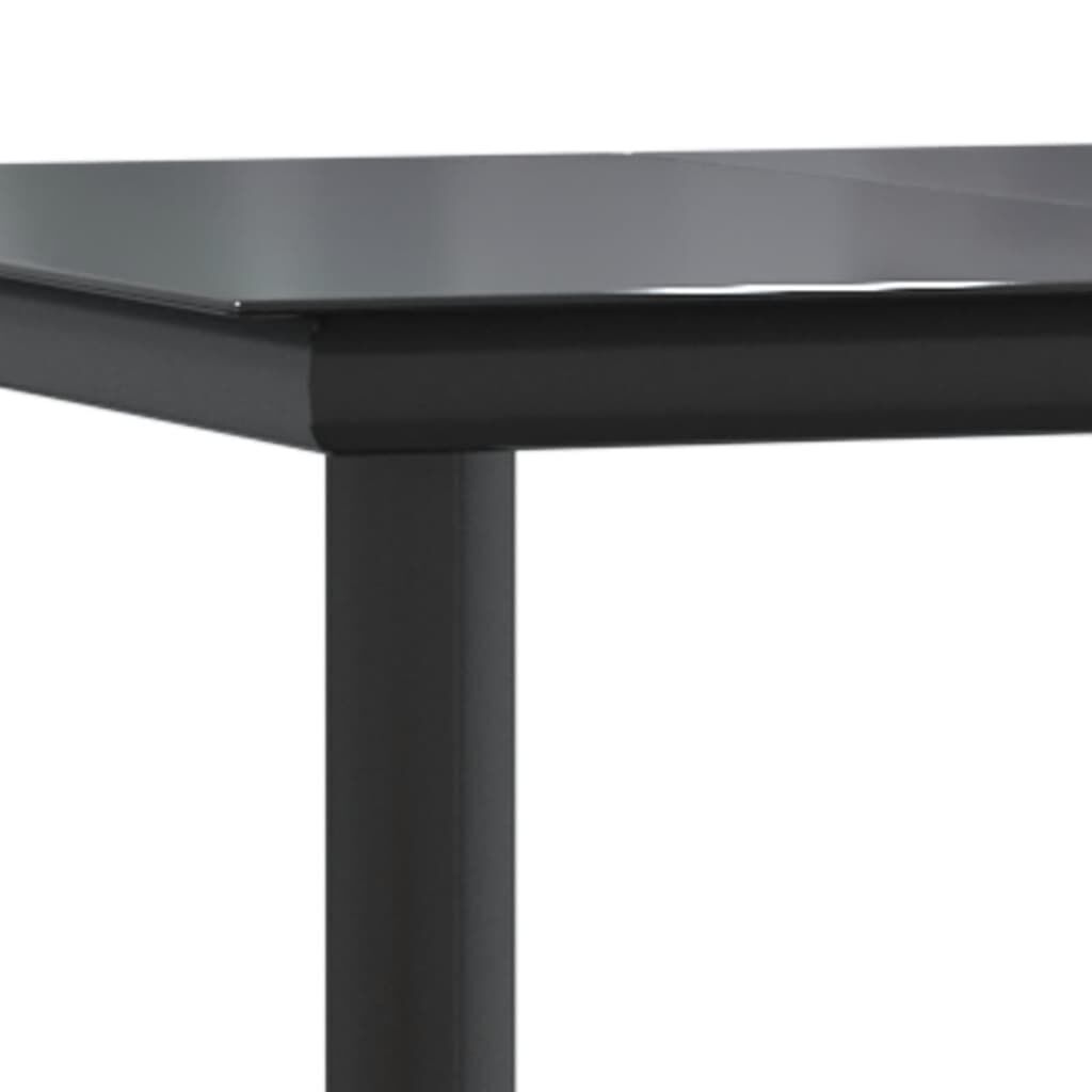 5 Piece Garden Dining Set Black Steel and Textilene Price