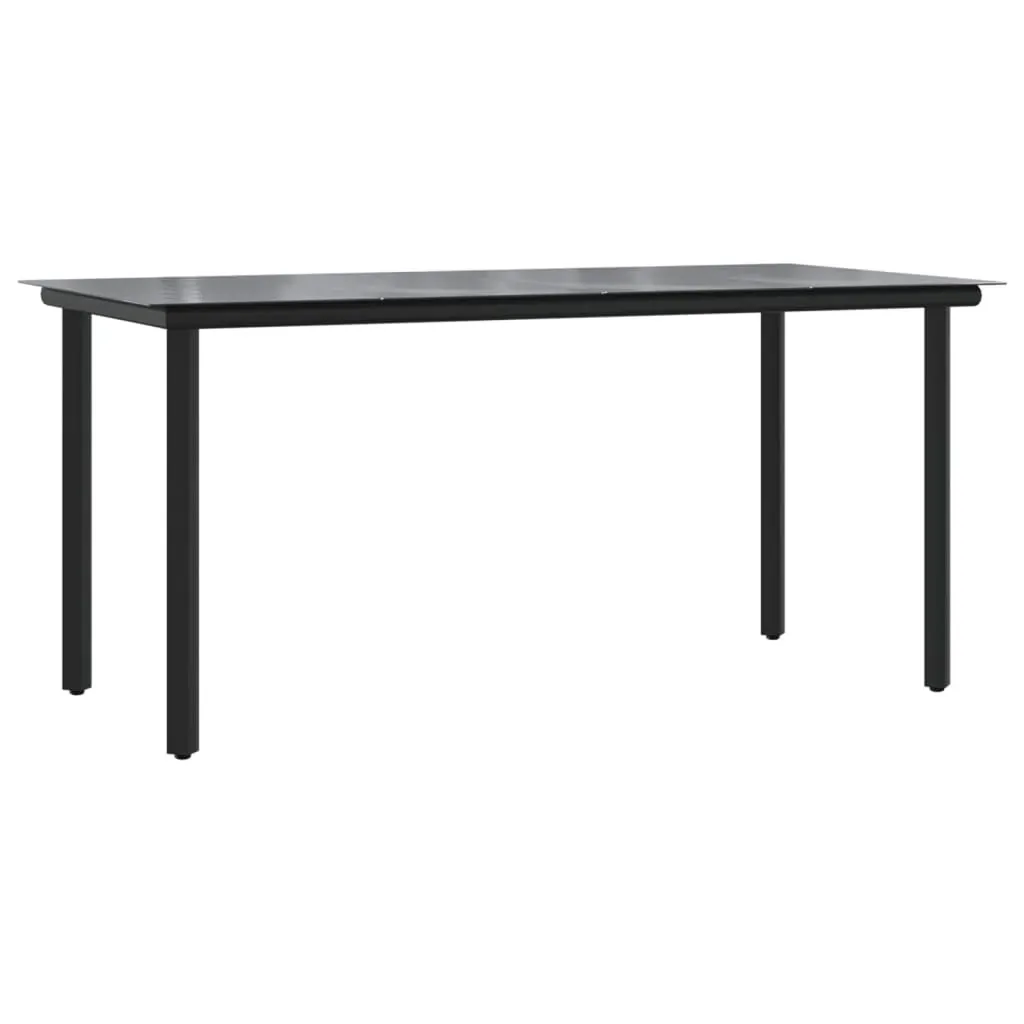 7 Piece Garden Dining Set Black Steel and Textilene Price