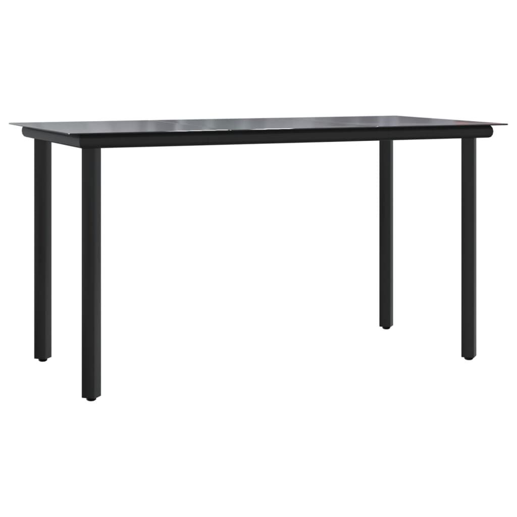 7 Piece Garden Dining Set Black Steel and Textilene Price
