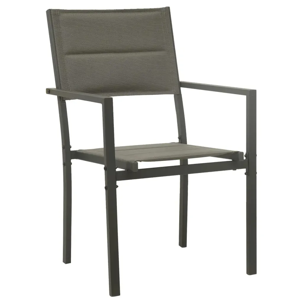 3 Piece Garden Dining Set Black Steel and Textilene Price