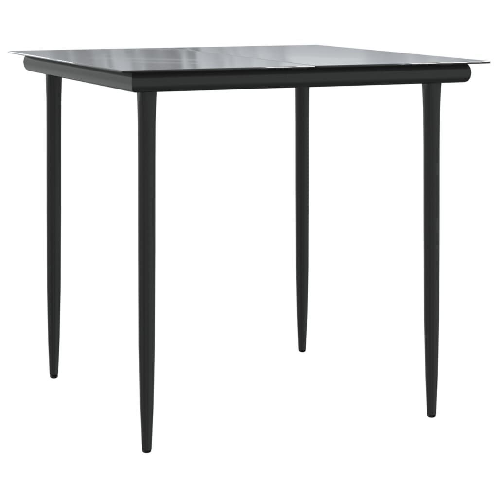 5 Piece Garden Dining Set Black Steel and Textilene Price
