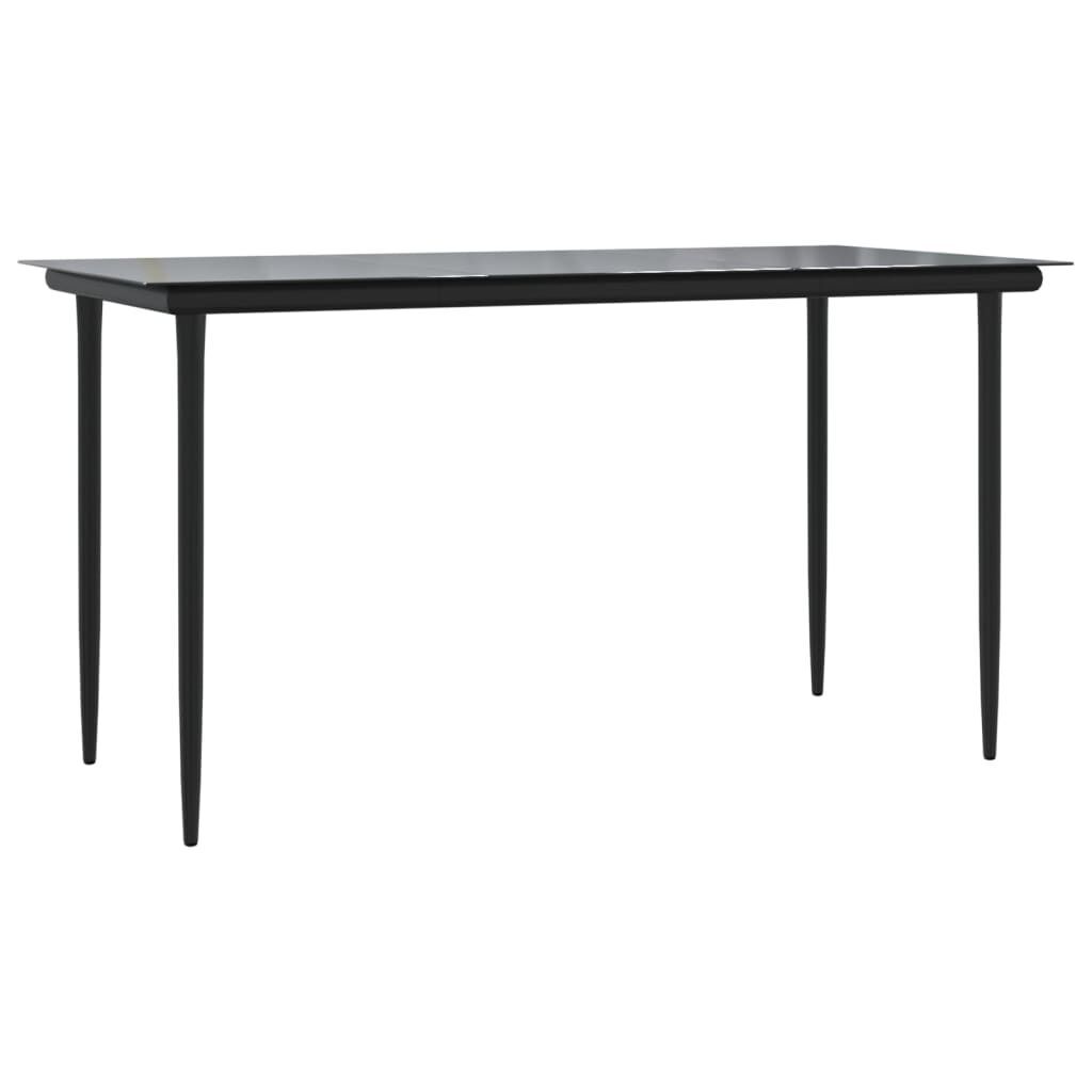 5 Piece Garden Dining Set Black Steel and Textilene Price