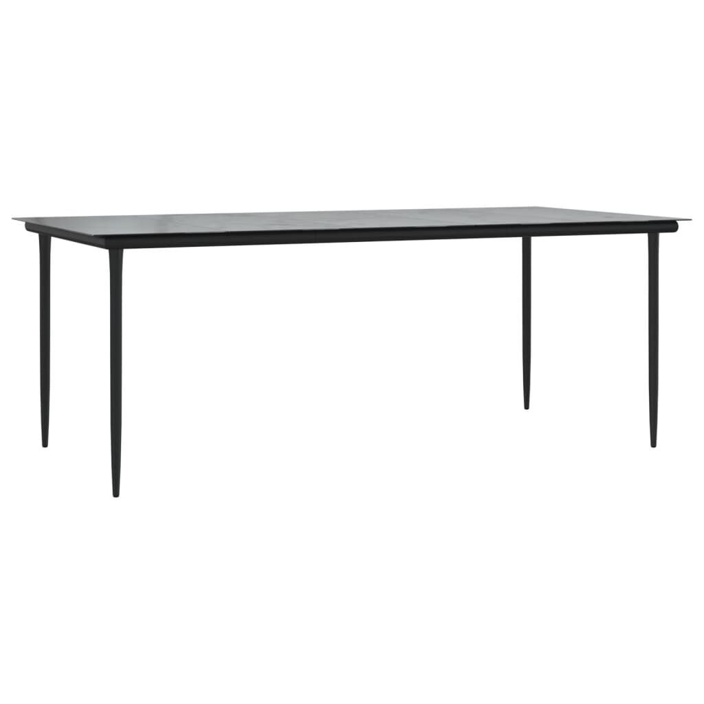 9 Piece Garden Dining Set Black Steel and Textilene Price