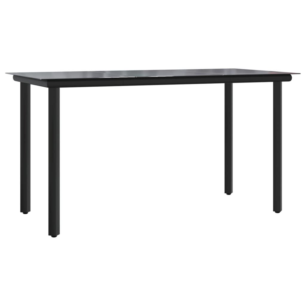 5 Piece Garden Dining Set Black Steel and Textilene Price
