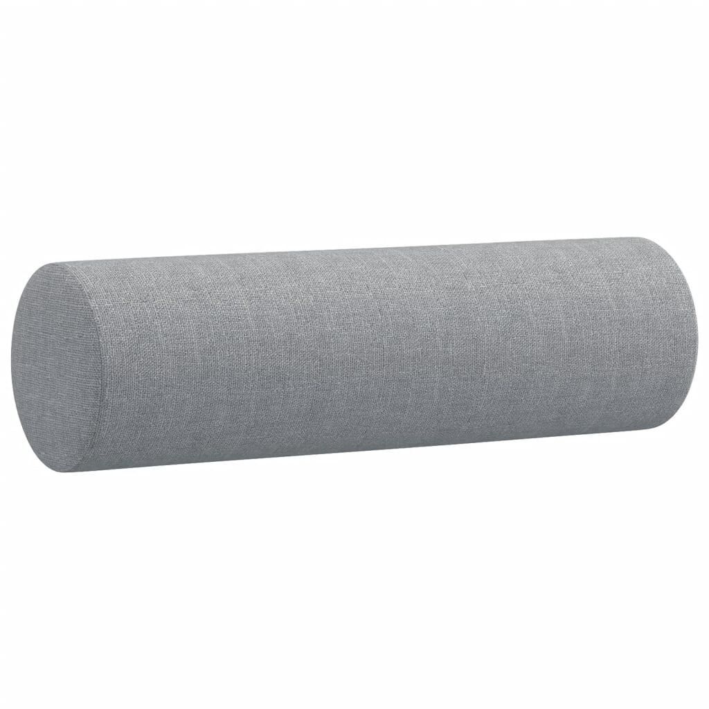 2-Seater Sofa with Throw Pillows Light Grey 120 cm Fabric Price