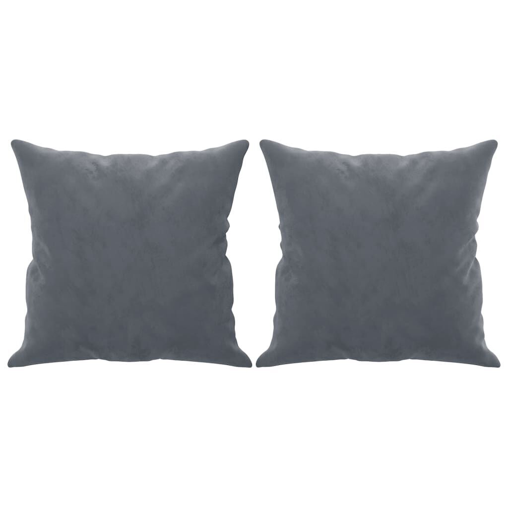 2-Seater Sofa with Throw Pillows Dark Grey 120 cm Velvet Price