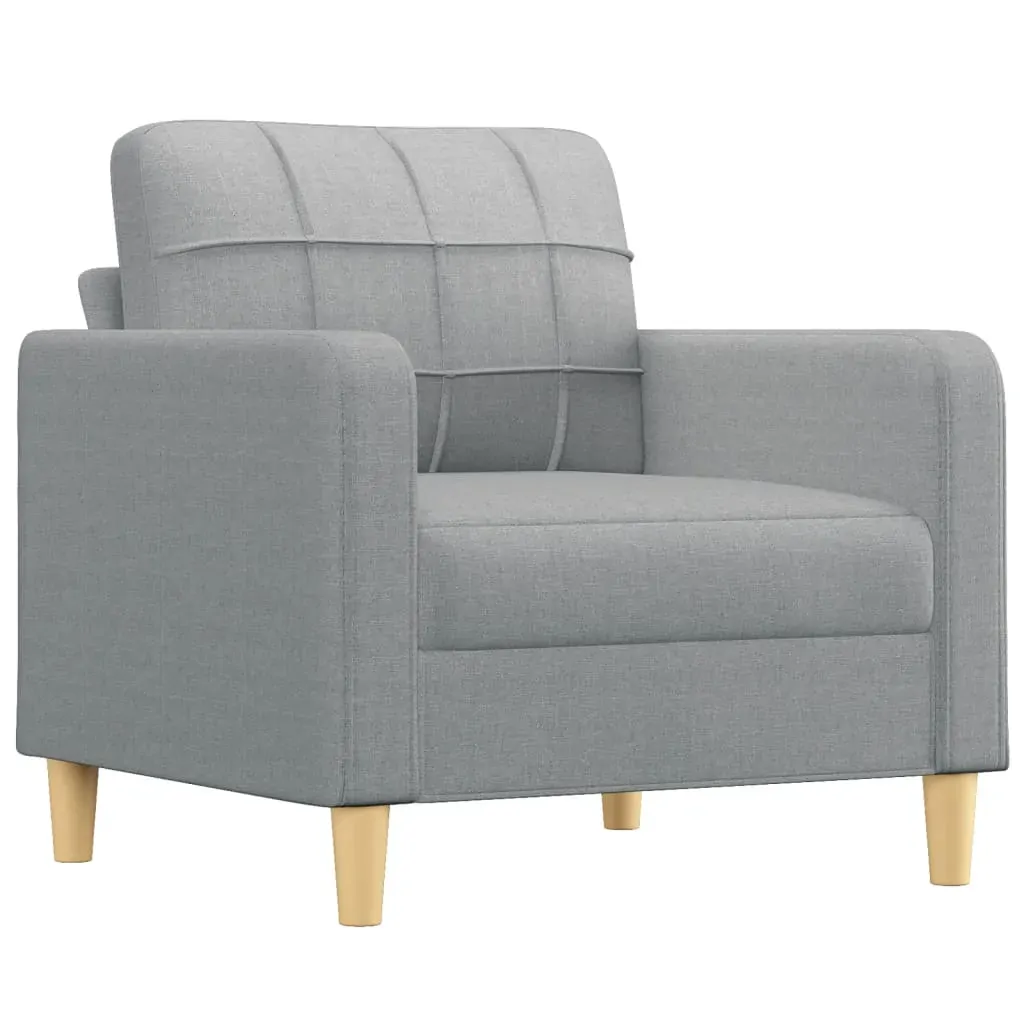 Sofa Chair with Footstool Light Grey 60 cm Fabric Price