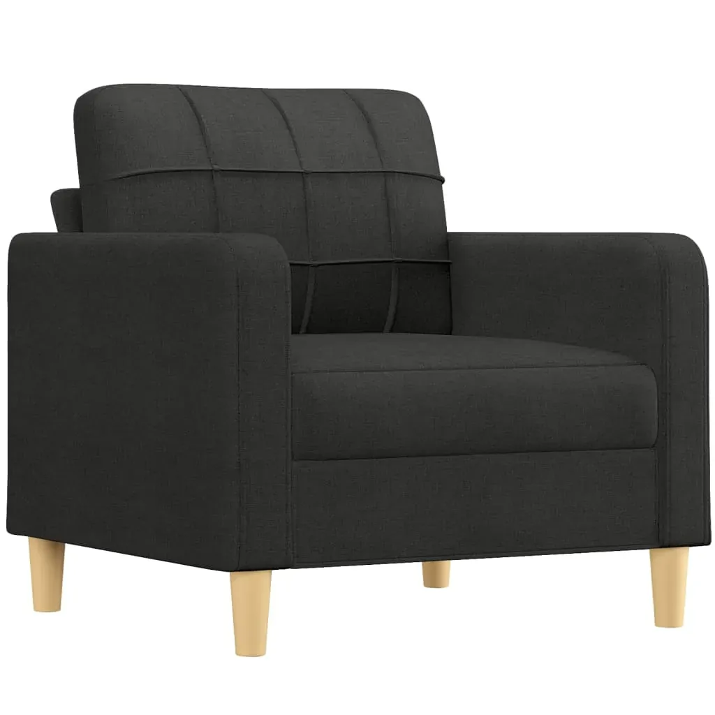 Sofa Chair with Footstool Black 60 cm Fabric Price