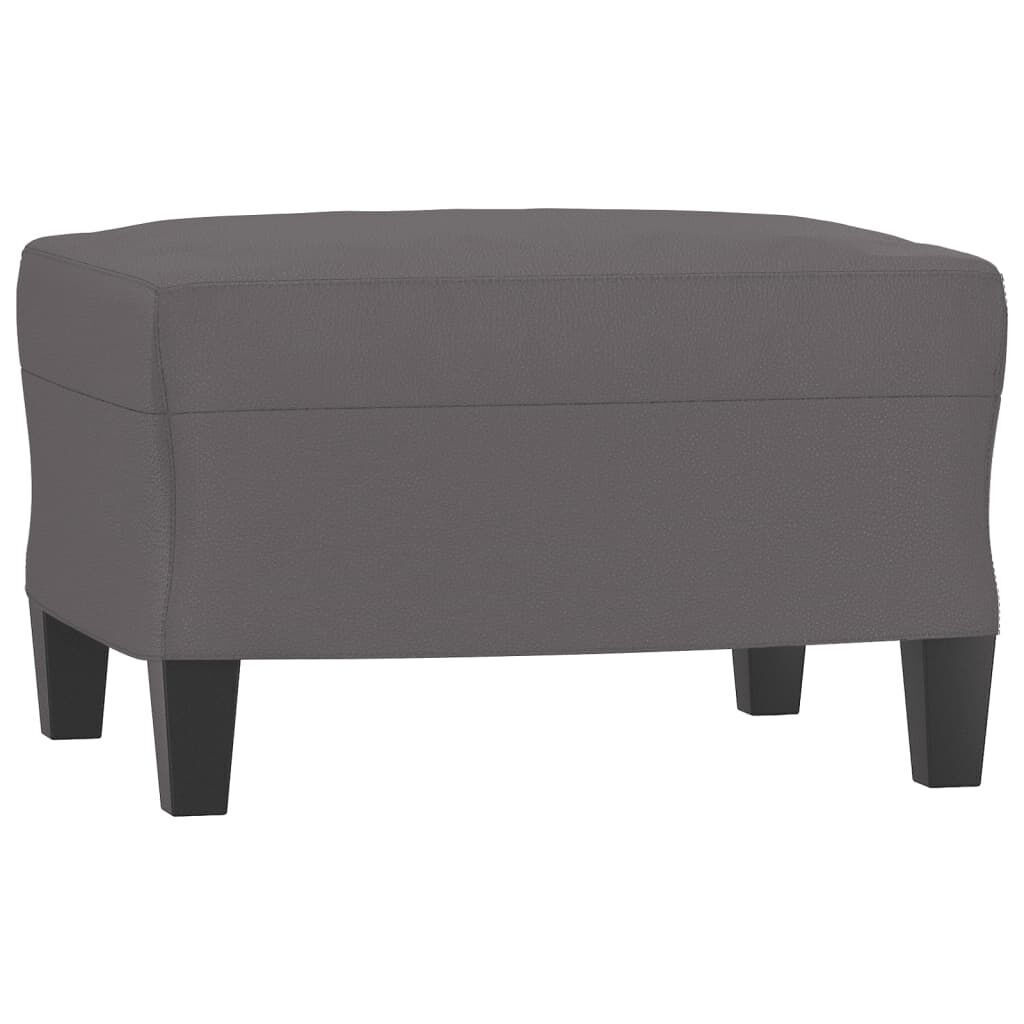 Sofa Chair with Footstool Grey 60 cm Faux Leather Price