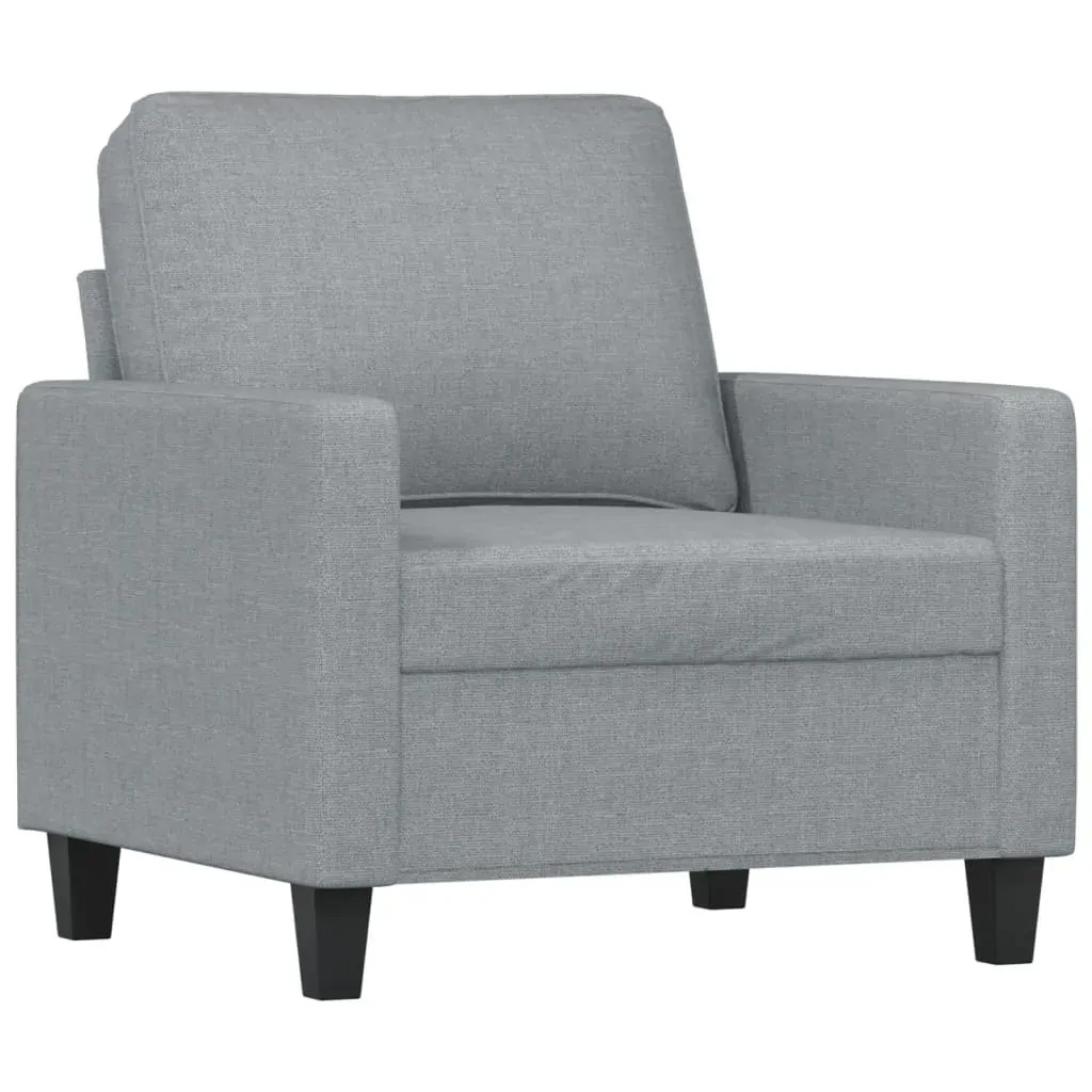 Sofa Chair with Footstool Light Grey 60 cm Fabric Price