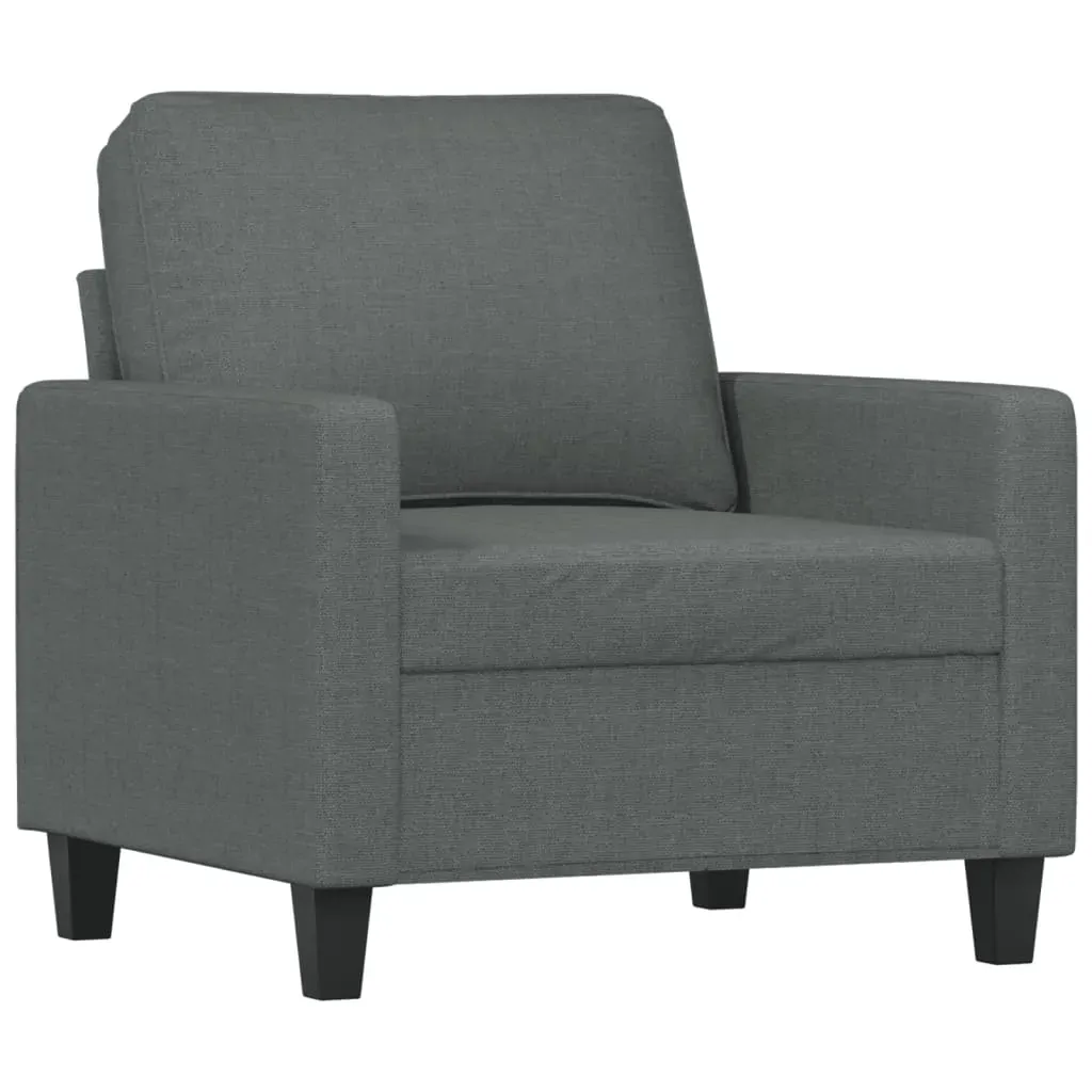 Sofa Chair with Footstool Dark Grey 60 cm Fabric Price