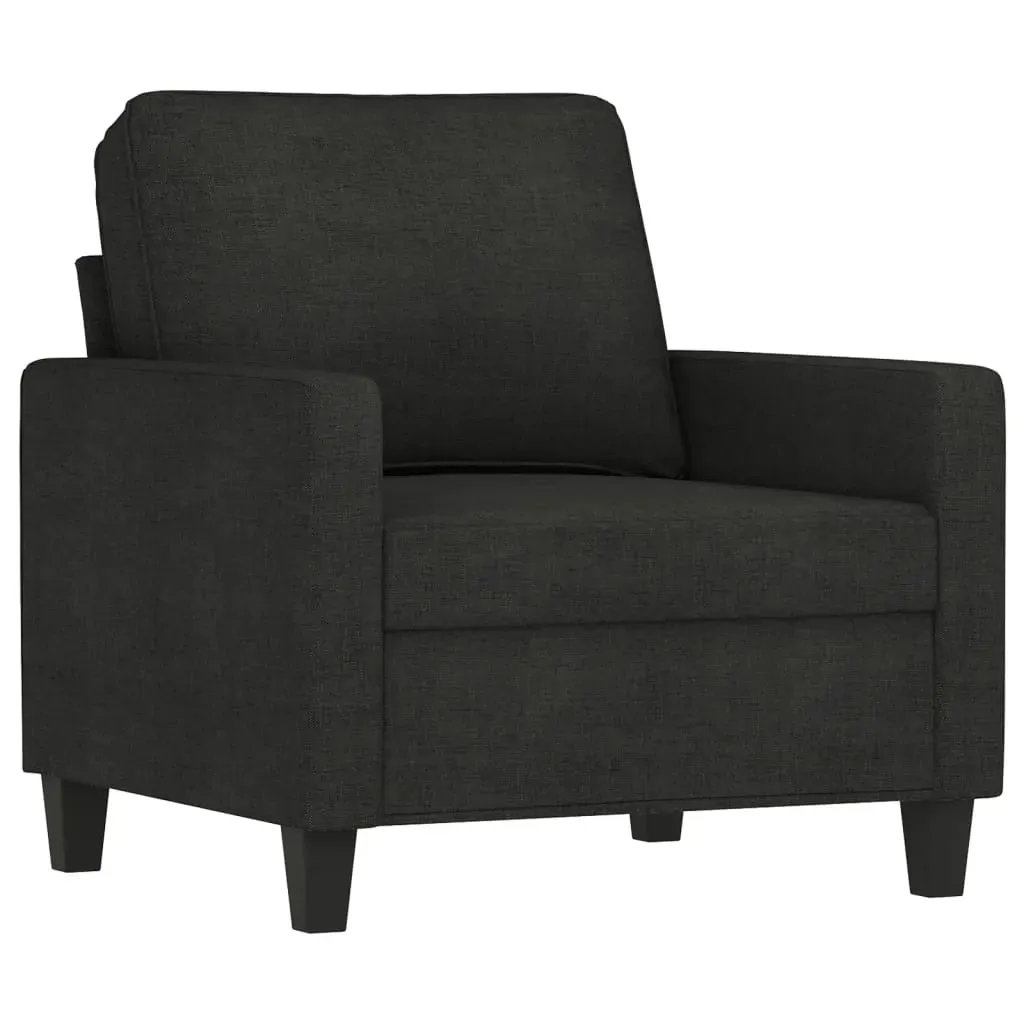 Sofa Chair with Footstool Black 60 cm Fabric Price