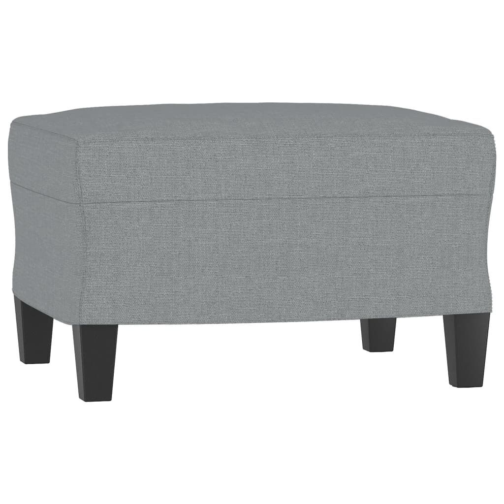 3-Seater Sofa with Footstool Light Grey 180 cm Fabric Price