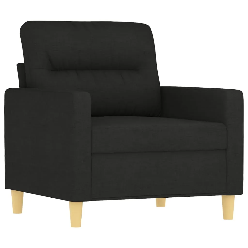 Sofa Chair with Footstool Black 60 cm Fabric Price
