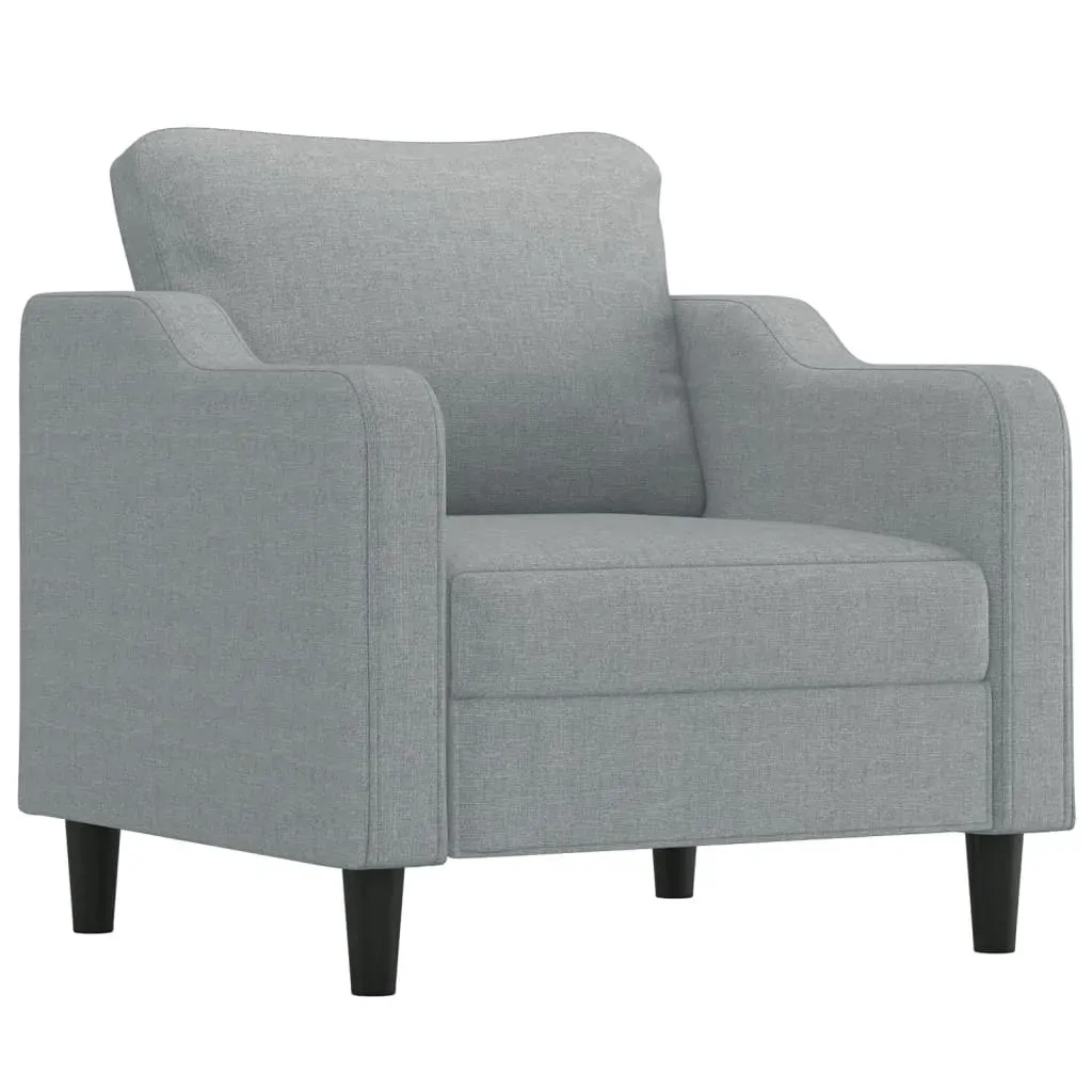 Sofa Chair with Footstool Light Grey 60 cm Fabric Price