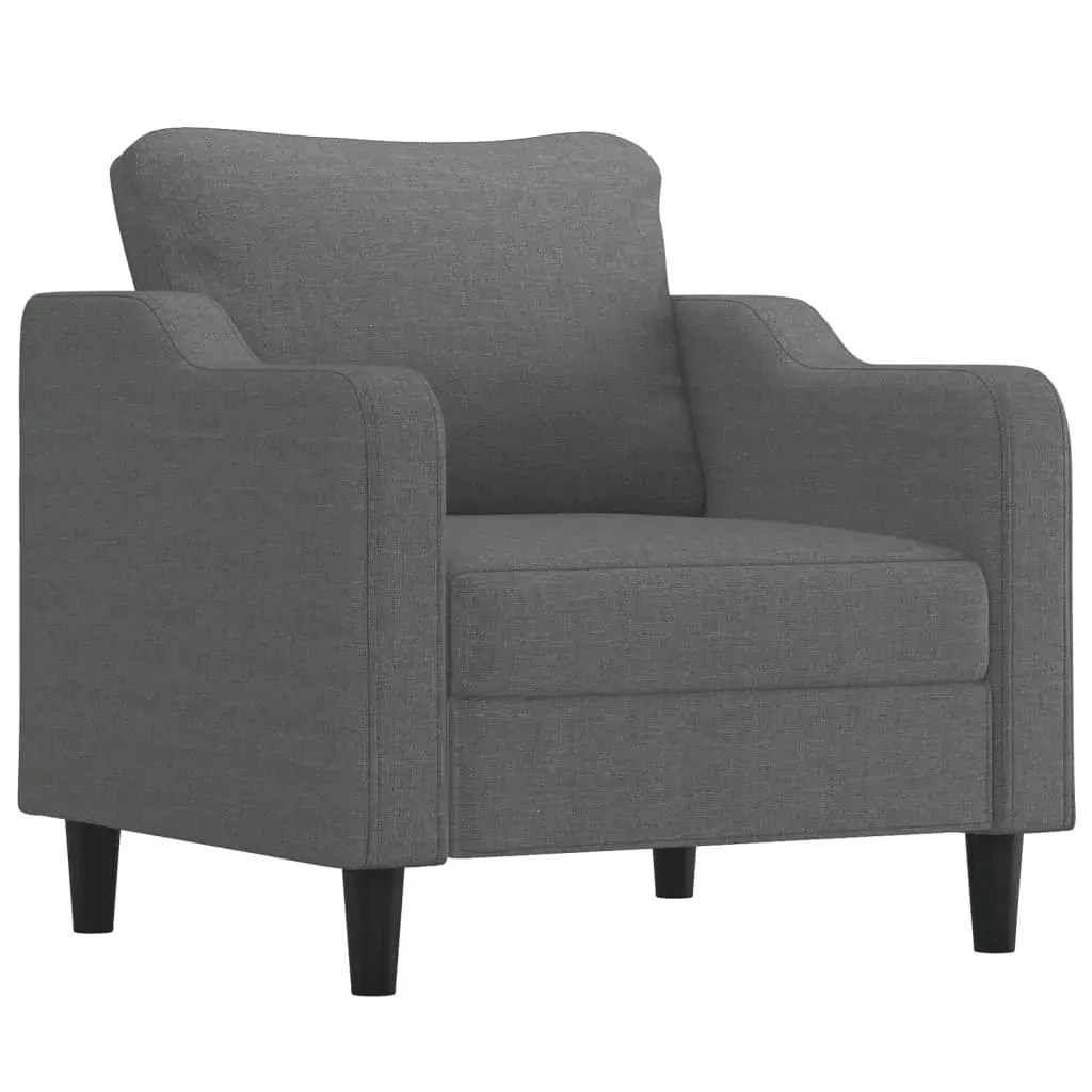 Sofa Chair with Footstool Dark Grey 60 cm Fabric Price