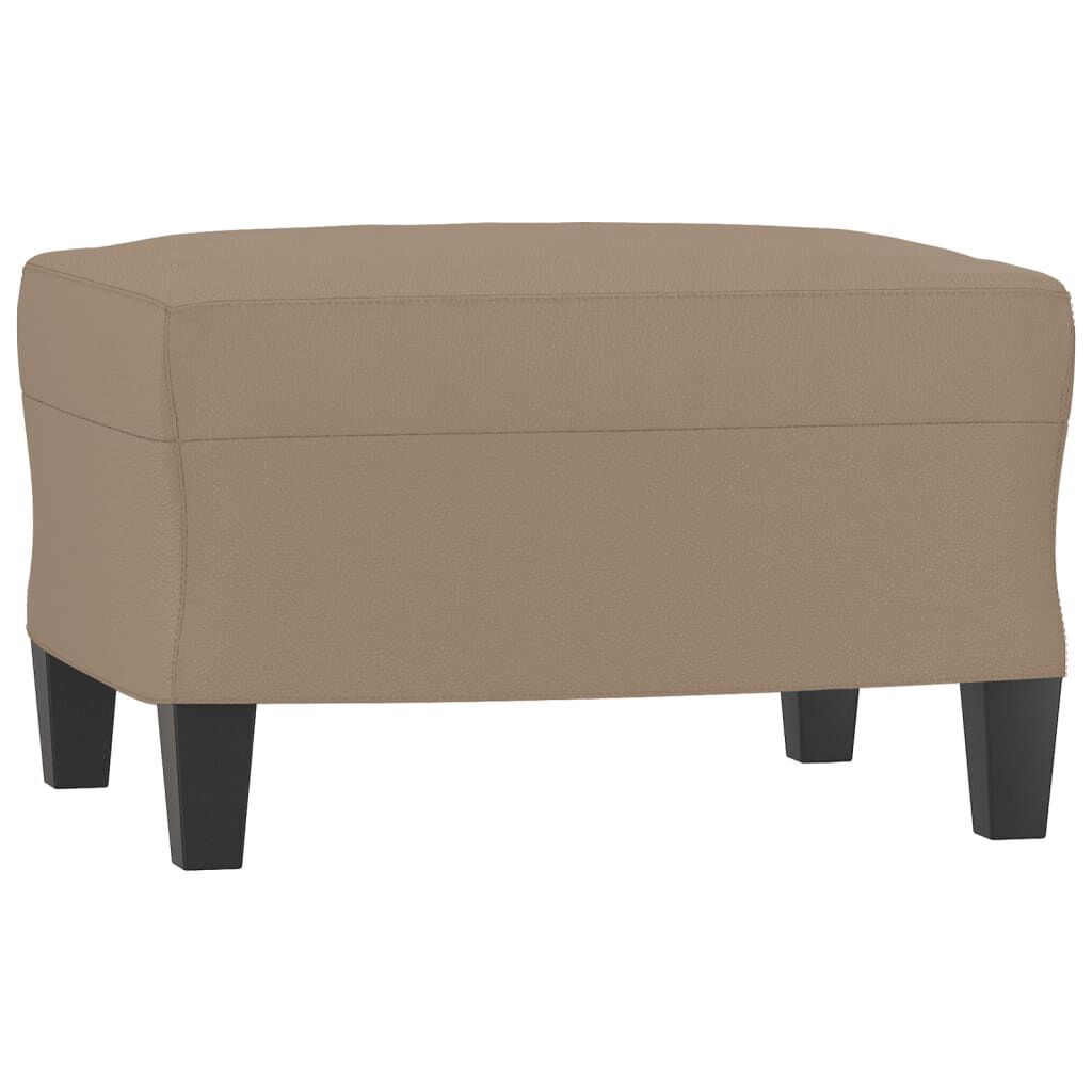 Sofa Chair with Footstool Cappuccino 60 cm Faux Leather Price