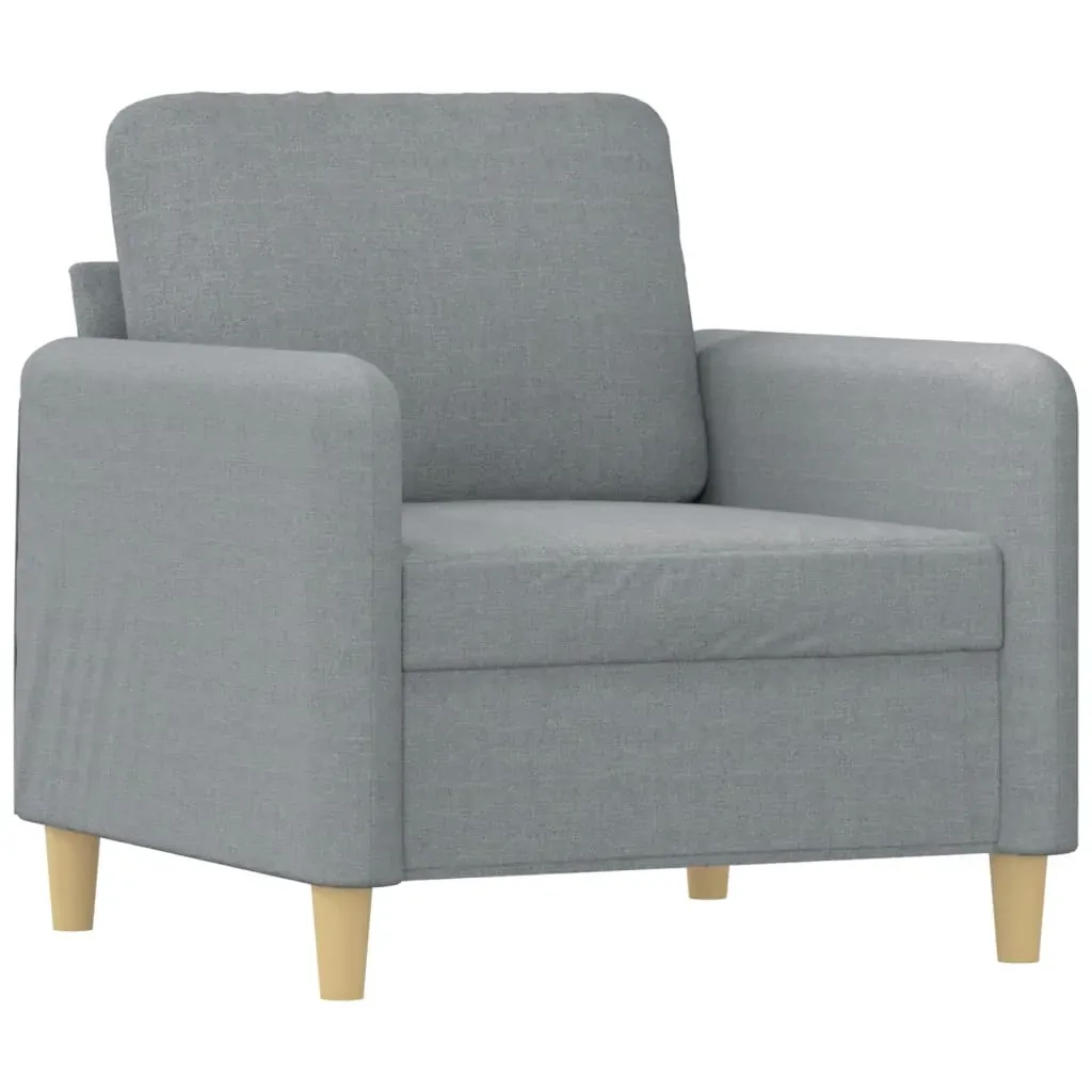 Sofa Chair with Footstool Light Grey 60 cm Fabric Price