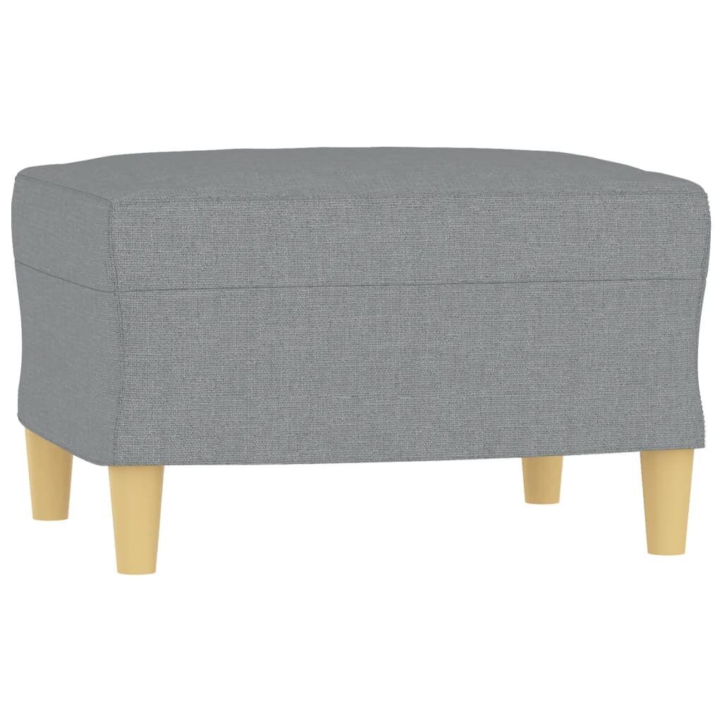 3-Seater Sofa with Footstool Light Grey 180 cm Fabric Price