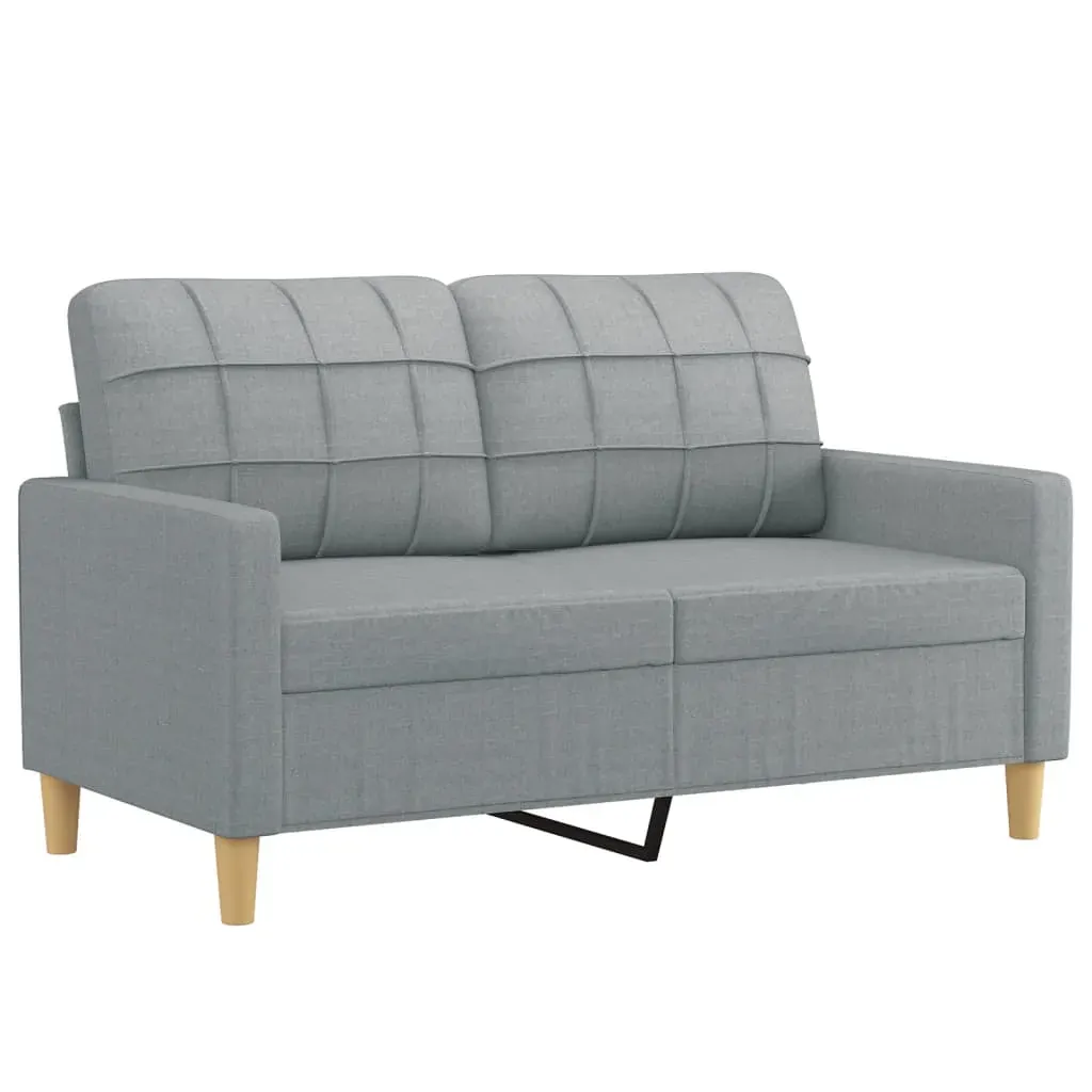 4 Piece Sofa Set with Pillows Light Grey Fabric Price