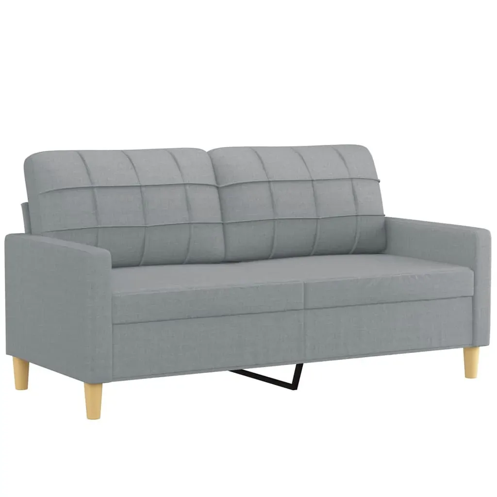 2 Piece Sofa Set with Cushions Light Grey Fabric Price