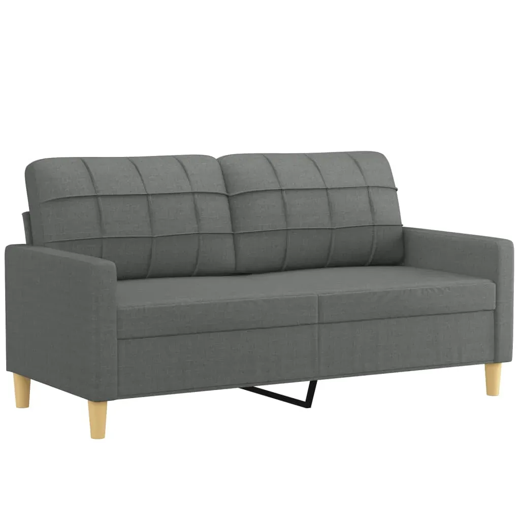 2 Piece Sofa Set with Cushions Dark Grey Fabric Price