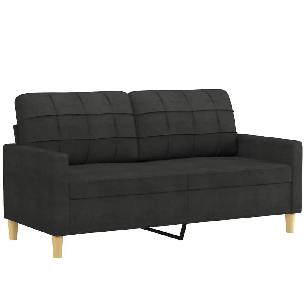 3 Piece Sofa Set with Cushions Black Fabric Price
