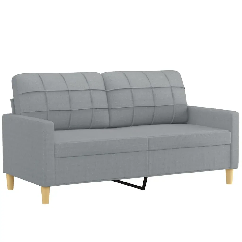 2 Piece Sofa Set with Pillows Light Grey Fabric Price