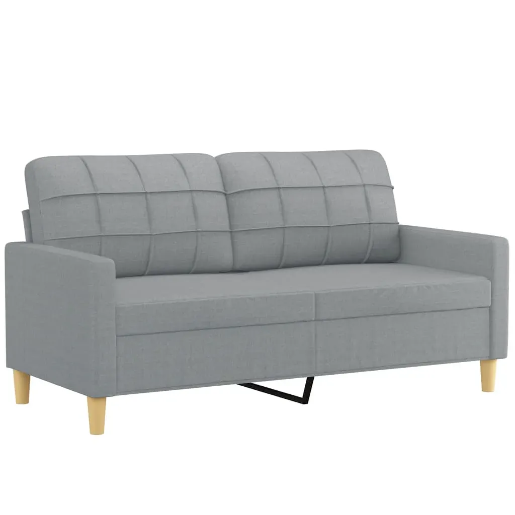 3 Piece Sofa Set with Pillows Light Grey Fabric Price