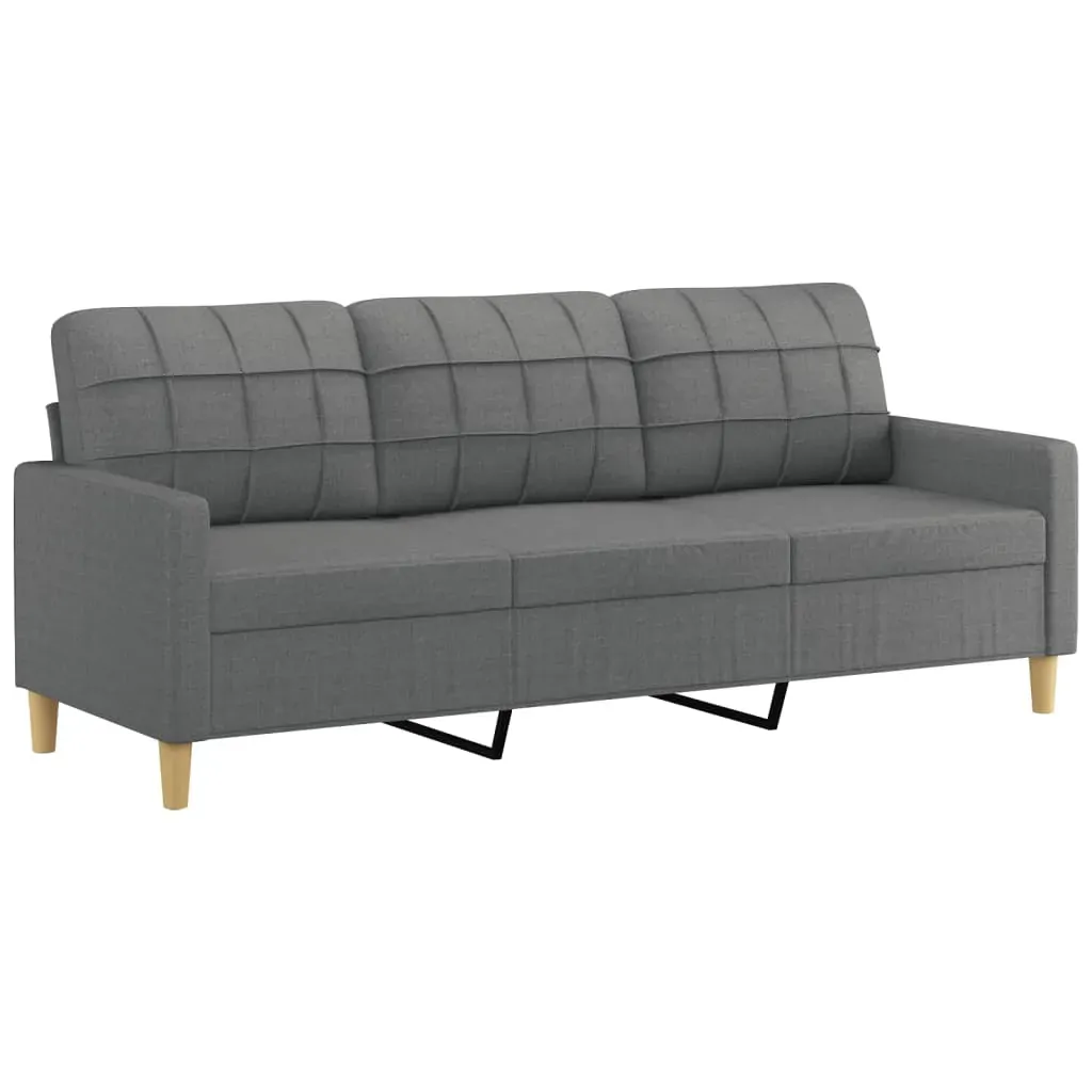2 Piece Sofa Set with Cushions Dark Grey Fabric Price