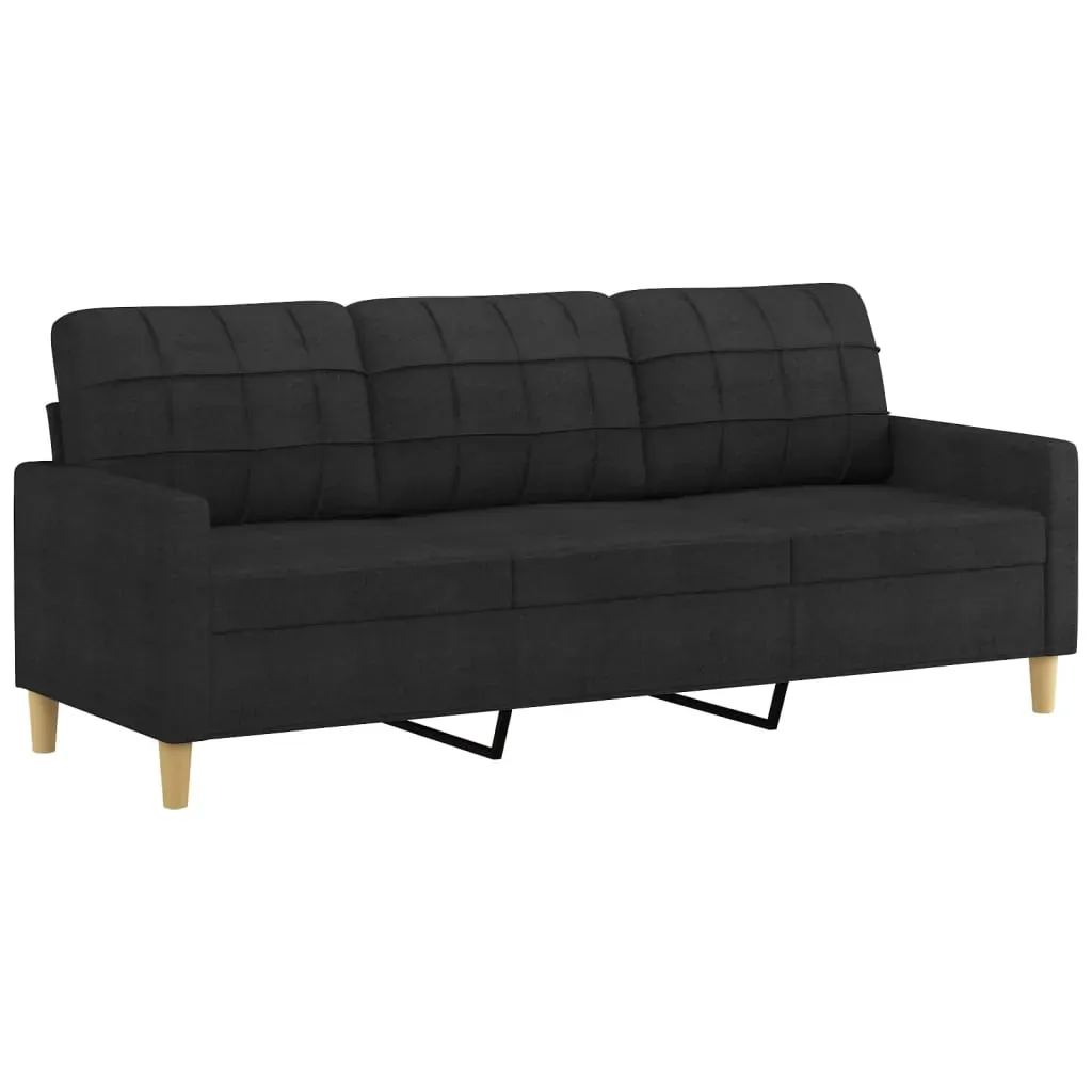 2 Piece Sofa Set with Cushions Black Fabric Price