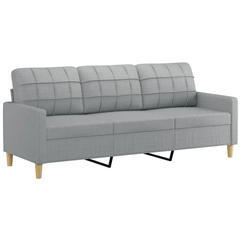 2 Piece Sofa Set with Pillows Light Grey Fabric Price