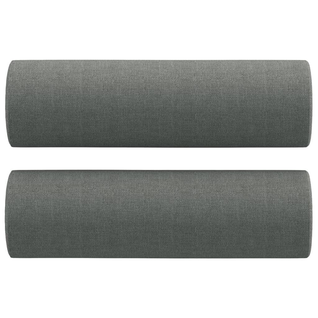 2 Piece Sofa Set with Pillows Dark Grey Fabric Price