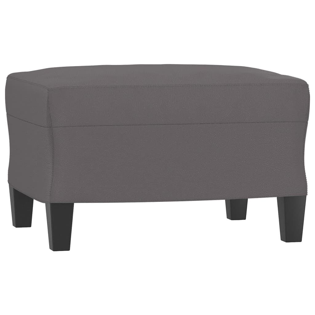 3 Piece Sofa Set with Pillows Grey Faux Leather Price