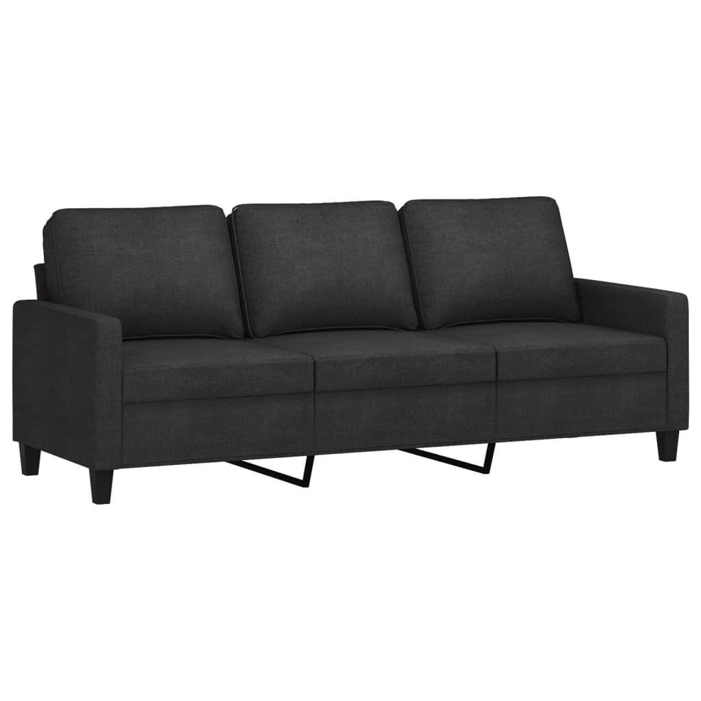 4 Piece Sofa Set with Cushions Black Fabric Price