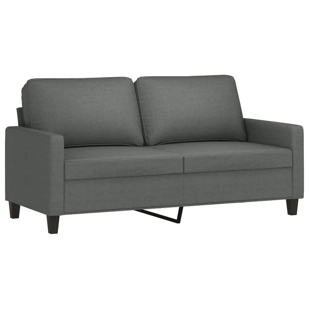 2 Piece Sofa Set with Cushions Dark Grey Fabric Price