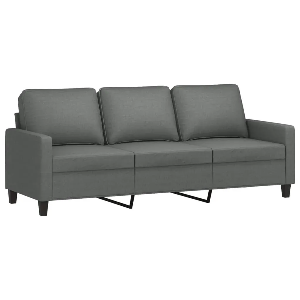 2 Piece Sofa Set with Cushions Dark Grey Fabric Price