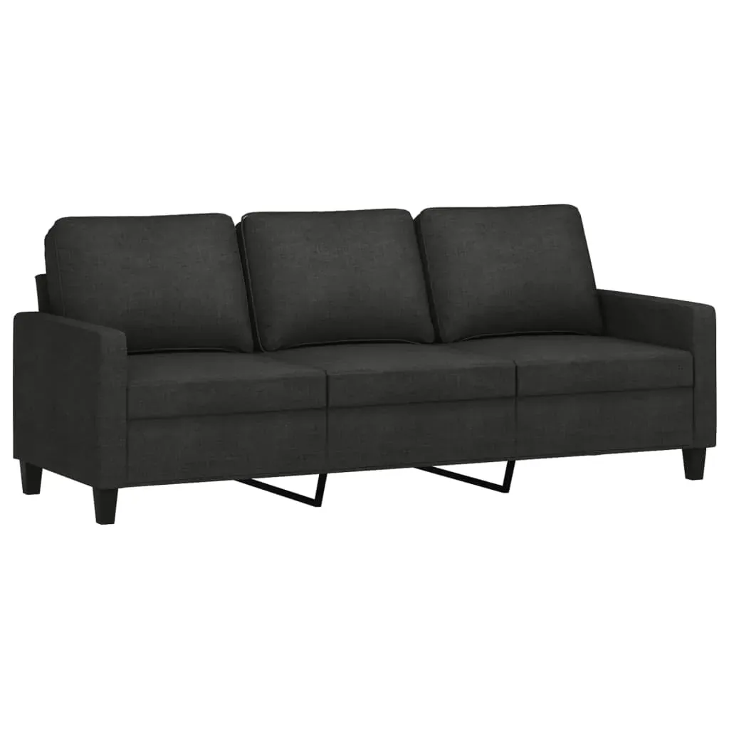 2 Piece Sofa Set with Cushions Black Fabric Price