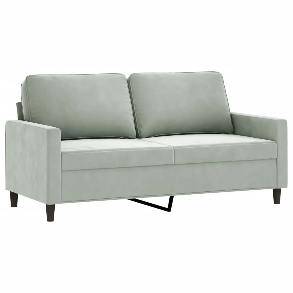 2 Piece Sofa Set with Cushions Light Grey Velvet Price