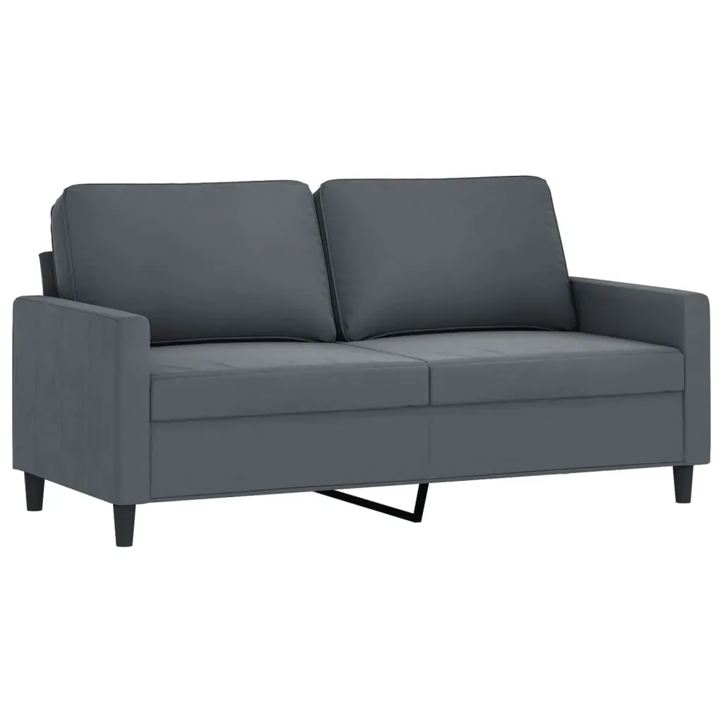 2 Piece Sofa Set with Cushions Dark Grey Velvet Price